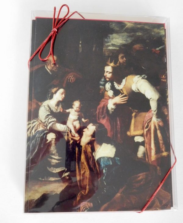 package of 10 Art Herstory Artemisia Gentleschi Christmas cards, front view (showing reproduction of Adoration of the Magi)