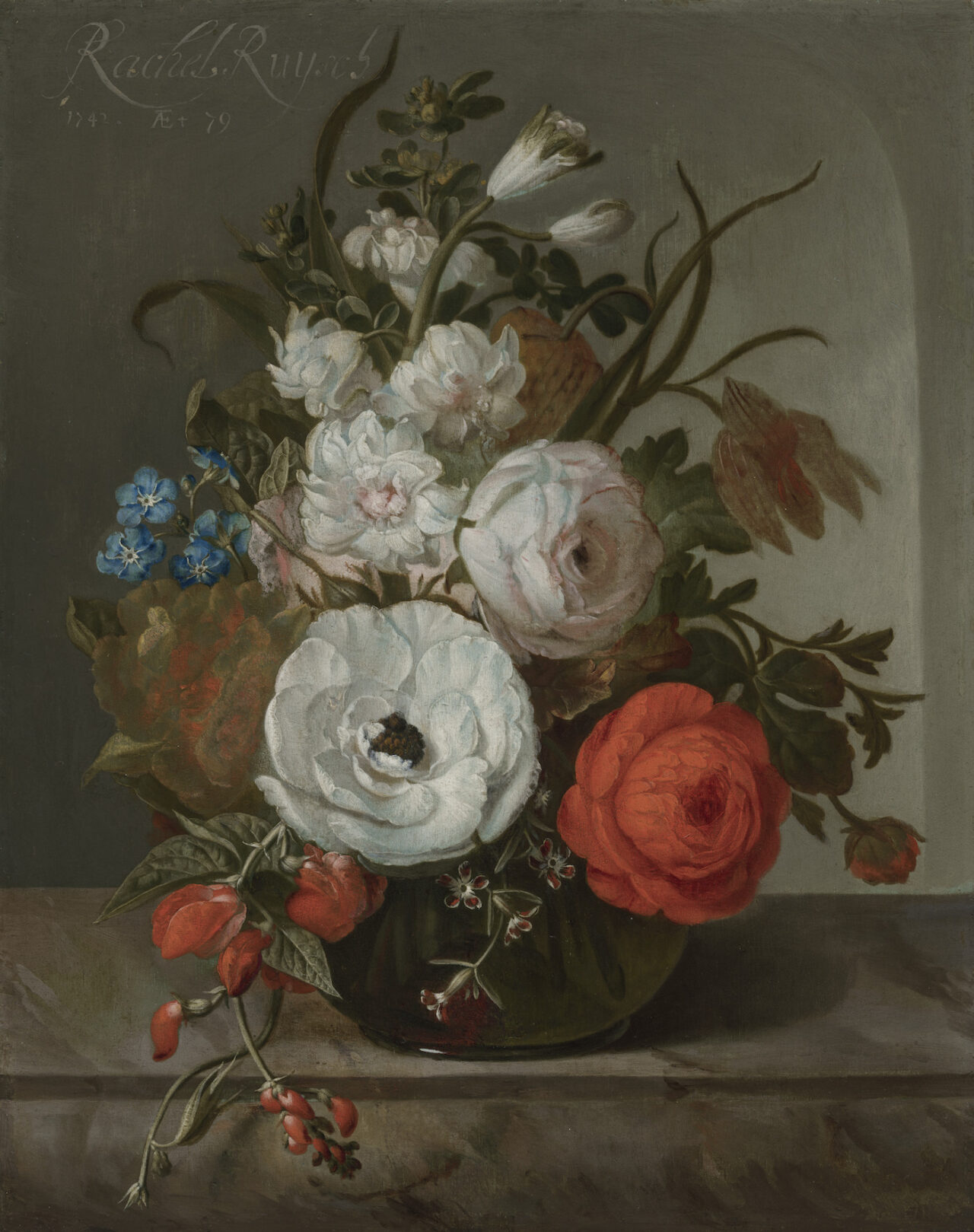 Vase Of Flowers With An Ear Of Corn 