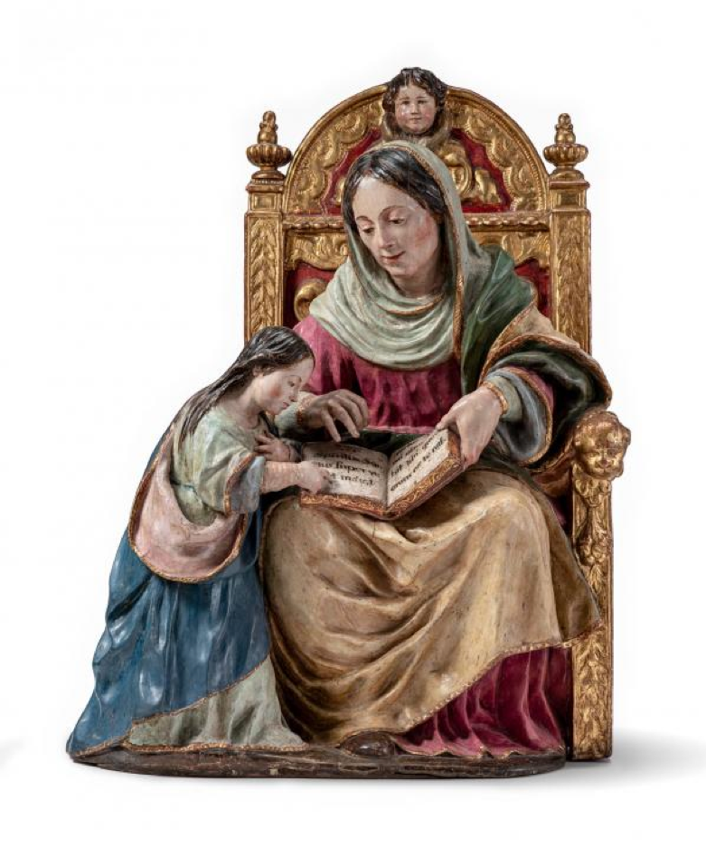 Statuette of Saint Anne teaching the Virgin to read, by Luisa Roldan.