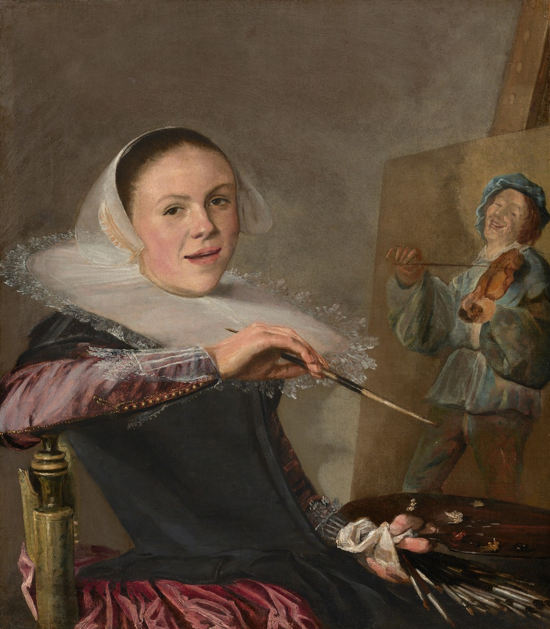 Judith Leyster painted Self-portrait, on loan from the National Gallery of Art.